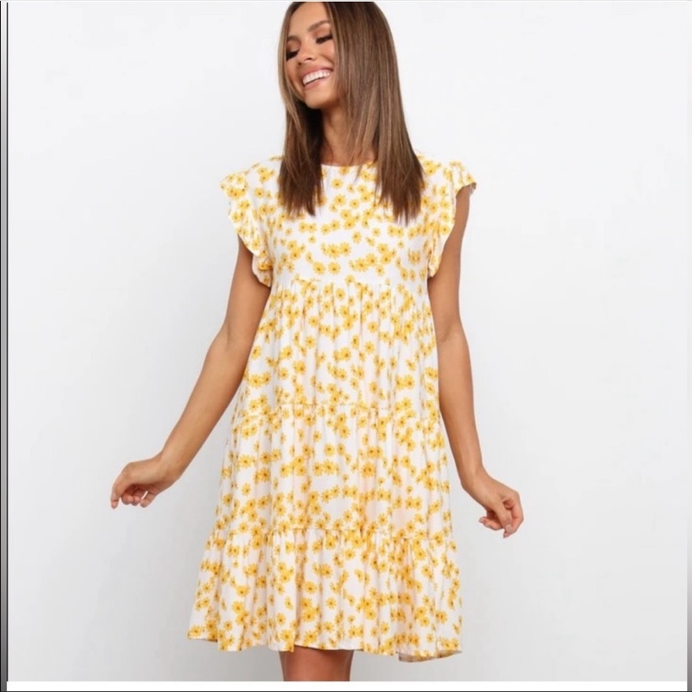 Petal & Pup Tiered Sunflower Dress